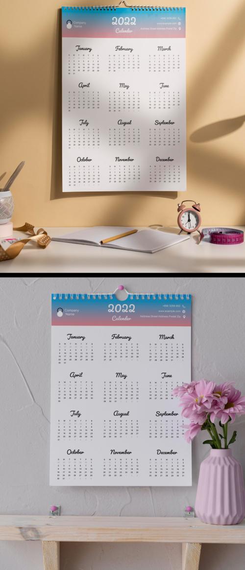 Adobe Stock - Calendar with Planner Design 2022 - 472108078