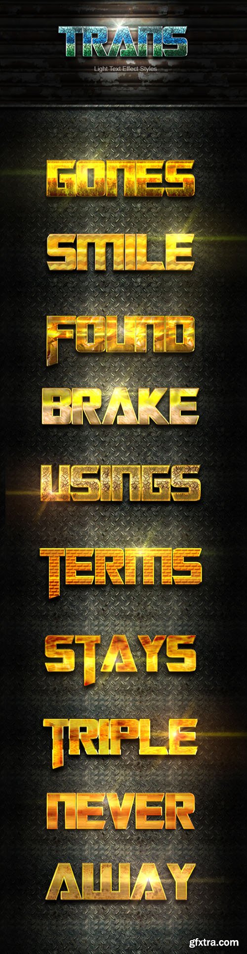 10 Trans Gold Text Effects for Photoshop