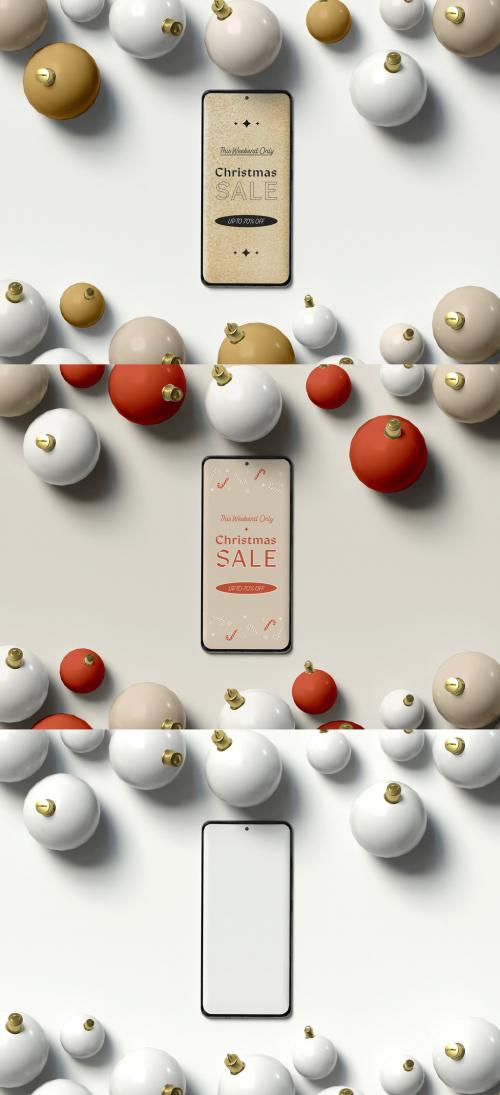Adobe Stock - Christmas Sale with Screen Phone Mockup - 472503792