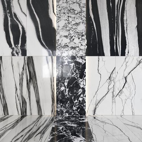 Architectural Design Floorgres B and W Marble miniset