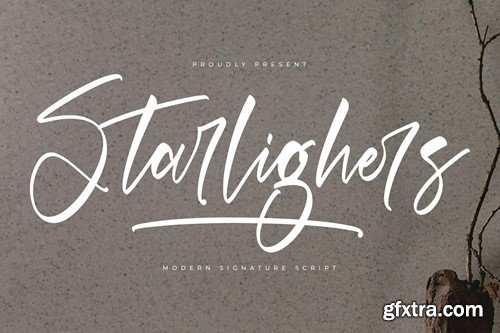 Starlighers Modern Signature Script Font UL88UHW