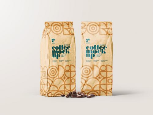 Adobe Stock - Kraft Coffee Pouch Mockup - 473404049