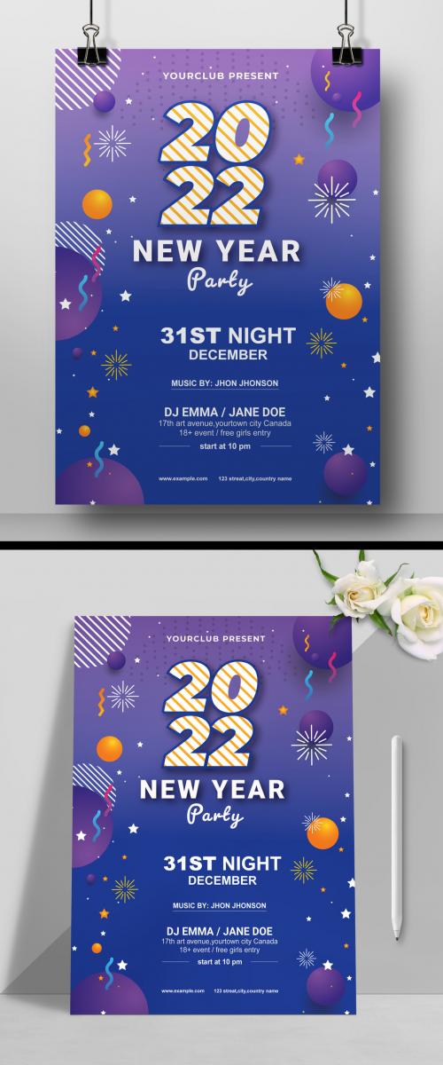 Adobe Stock - New Years Eve Party Flyer Layout - 473404188