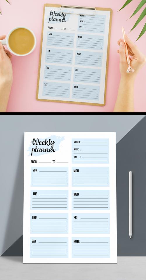 Adobe Stock - Weekly Planner Design Layout - 473404191