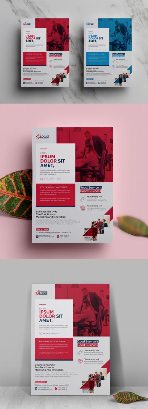 Adobe Stock - Modern Creative Flyer Template with Red Accents - 473612762