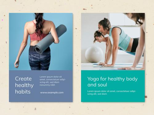 Adobe Stock - Yoga Wellness Marketing Layout Set - 473615997