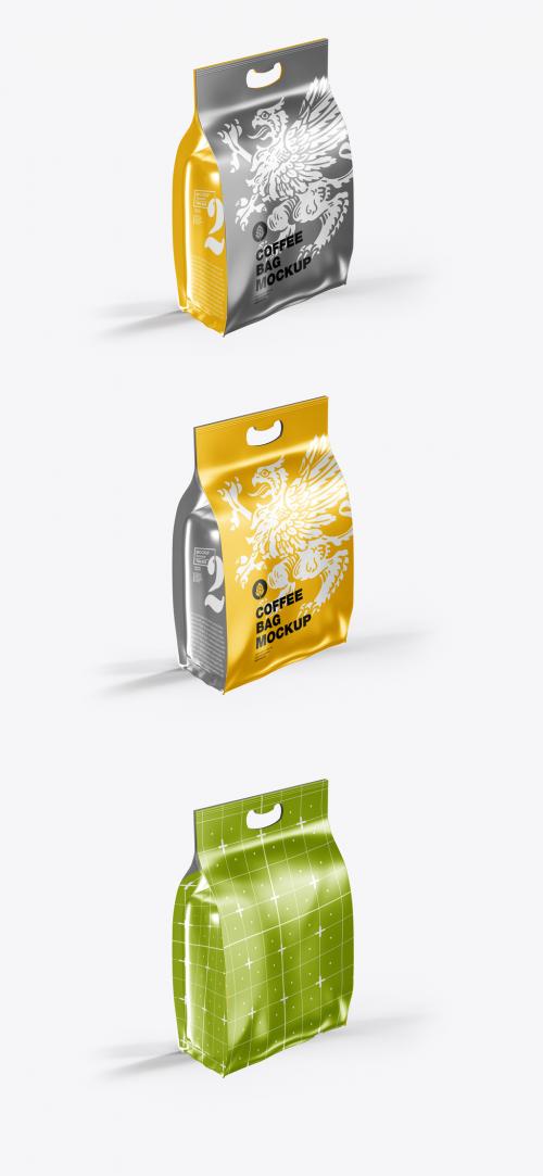 Adobe Stock - Metallic Paper Coffee Bag Mockup - 473619620