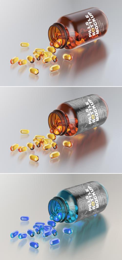 Adobe Stock - Amber Pills Bottle Mockup - 473619627