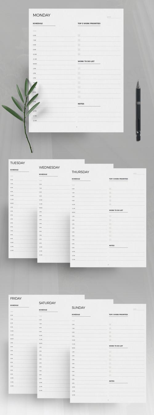 Adobe Stock - Weekly Planner Papers 2022 Layout - 473620040