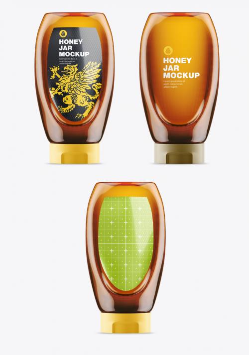 Adobe Stock - Honey Glass Bottle Mockup - 473623023