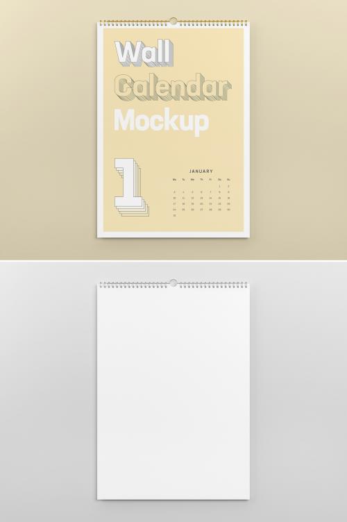 Adobe Stock - Wall Calendar Mockup - 473630205