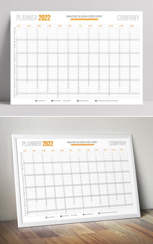 Adobe Stock - Annual Year Planner 2022 Layout - 473630218