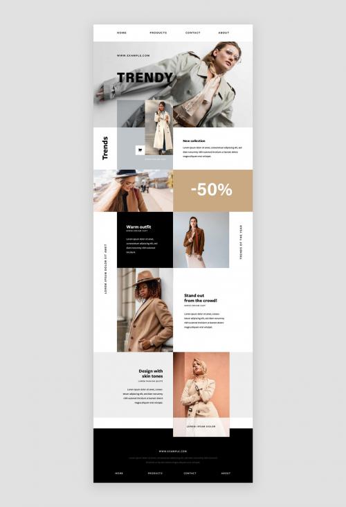 Adobe Stock - E Newsletter Template with Clean Design for Fashion Promotion - 473800702