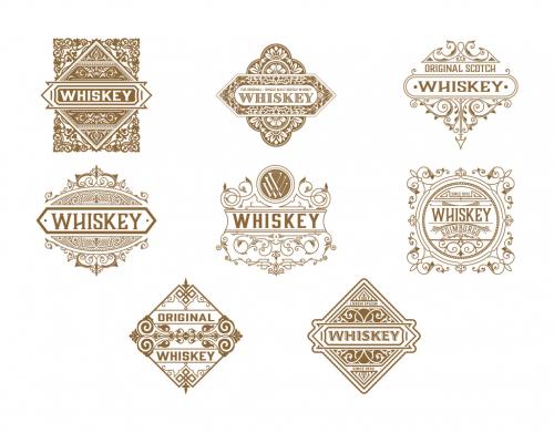 Adobe Stock - Set of 8 Vintage Logos and Badges - 473847532
