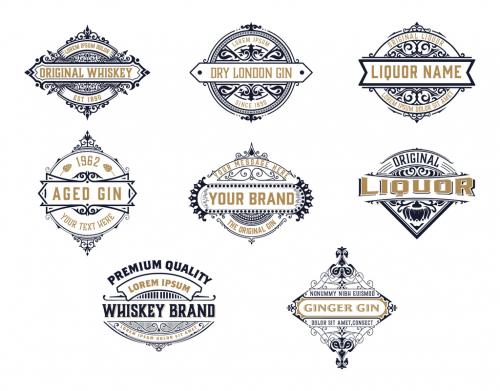 Adobe Stock - Set of 8 Vintage Logos and Badges - 473847541