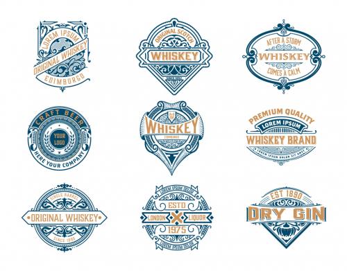 Adobe Stock - Set of 9 Vintage Logos and Badges - 473847560