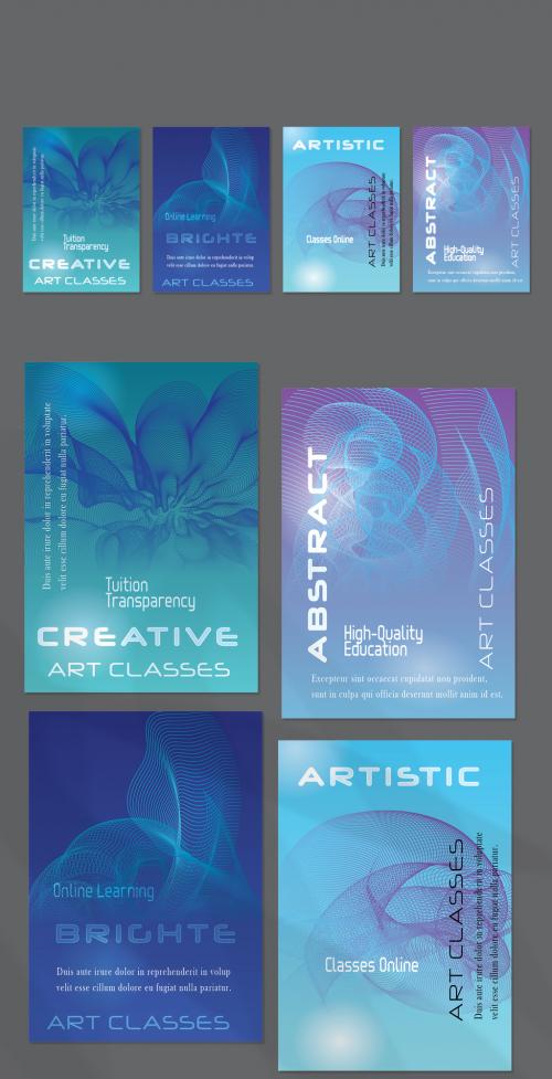 Adobe Stock - Flyer Layouts with Curvy Lines on Bright Gradient Glow - 473860373