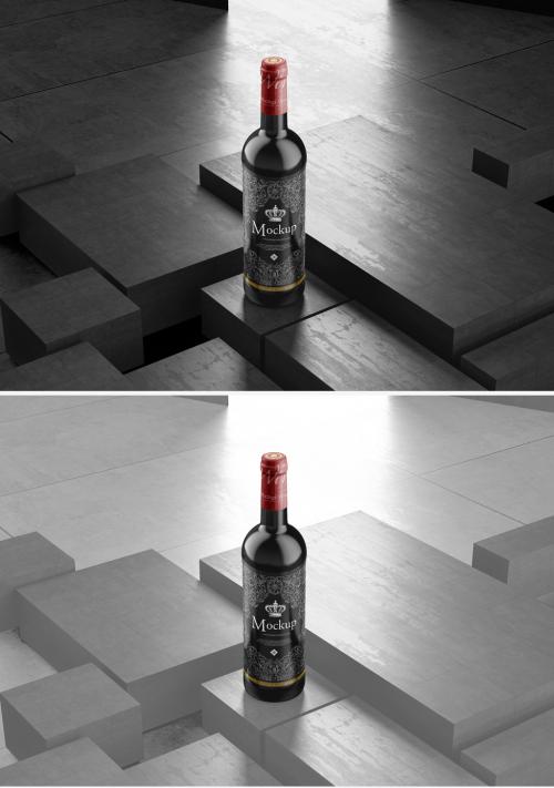 Adobe Stock - Red Wine Bottle Mockup - 474281166