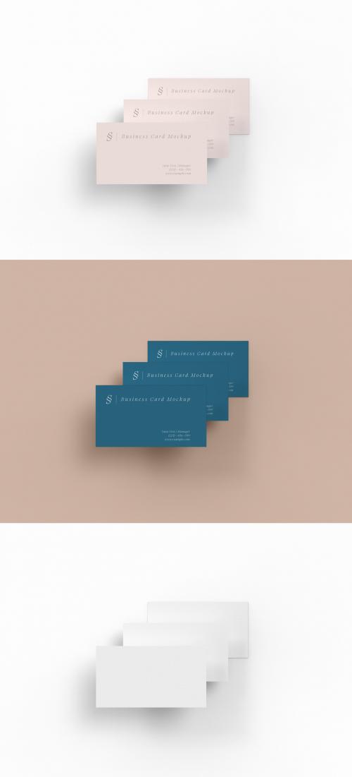 Adobe Stock - Set of Three Business Cards Mockup - 474281521