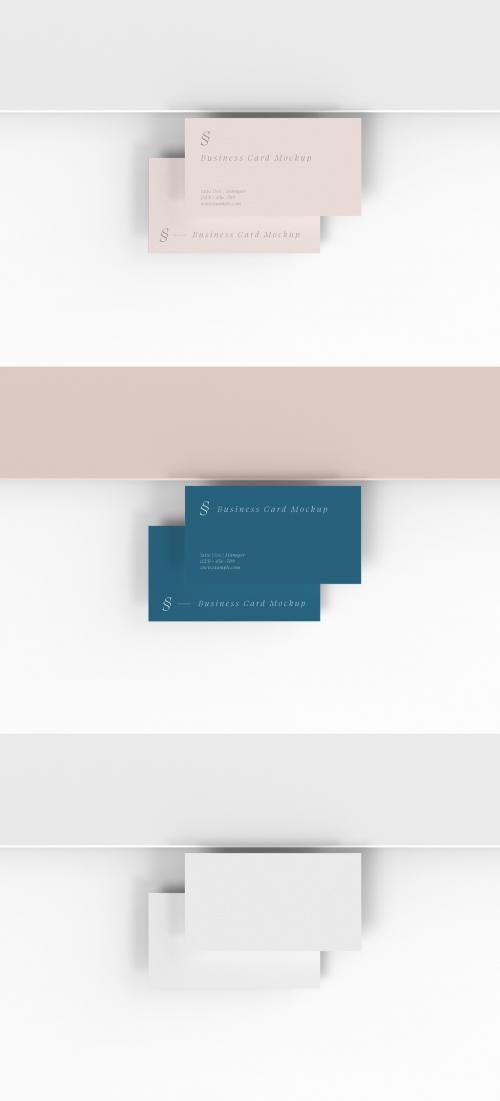 Adobe Stock - Top View of Two Business Cards Mockup - 474281528