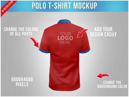 Adobe Stock - Polo T-Shirt Mockup - Back View - 474779352