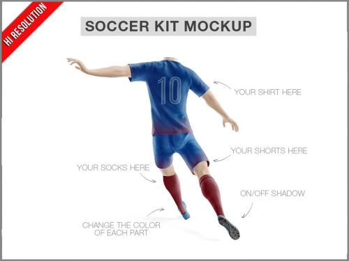 Adobe Stock - Soccer Uniform Mockup - Back View - 474779354