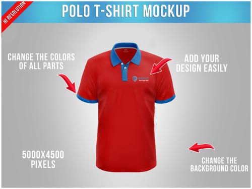 Adobe Stock - Polo T-Shirt Mockup - Front View - 474779362