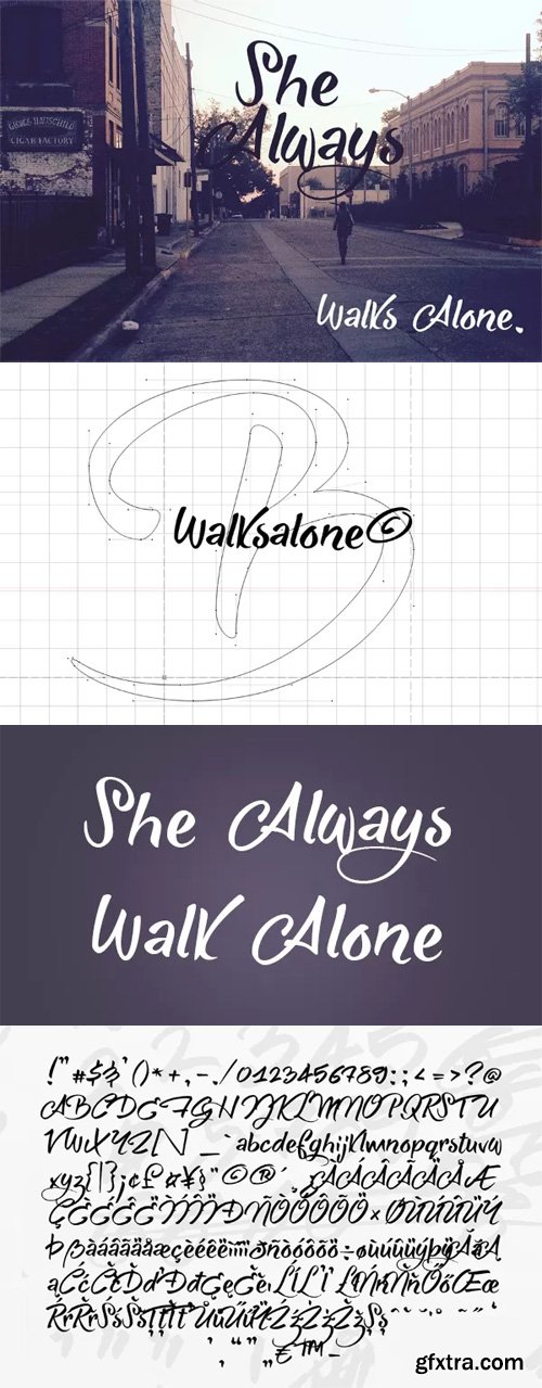 She Always Walk Alone - Handwritten Font