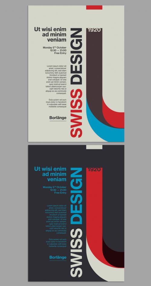 Adobe Stock - Swiss Style Composition Poster Layout with Creative Typography - 475188575