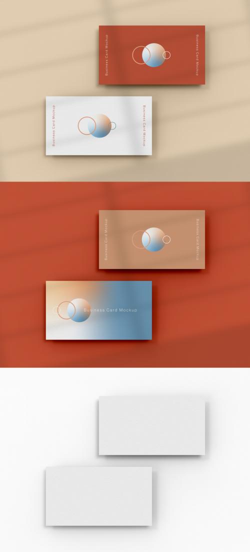 Adobe Stock - Top View of Two Business Cards Mockup - 476112884