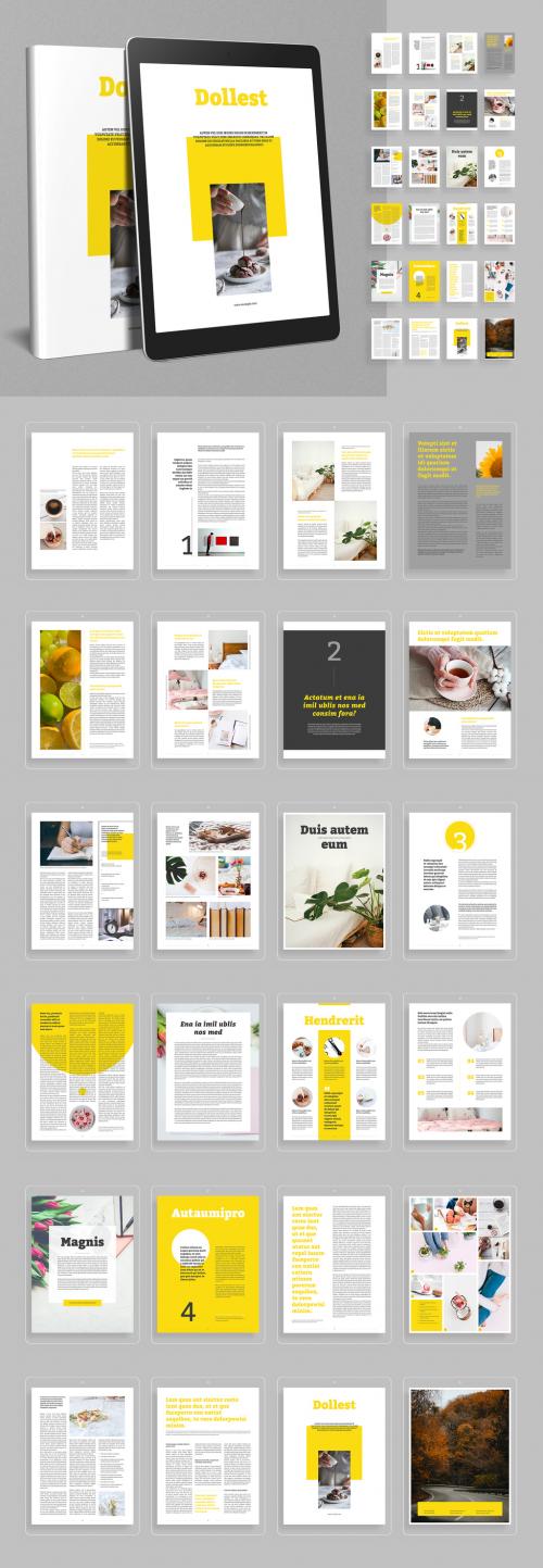 Adobe Stock - ebook Layout with Yellow Accents - 476113512