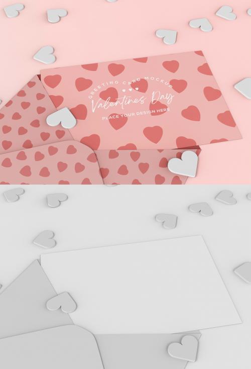 Adobe Stock - 3D Valentine's Day Card Mockup - 476113933