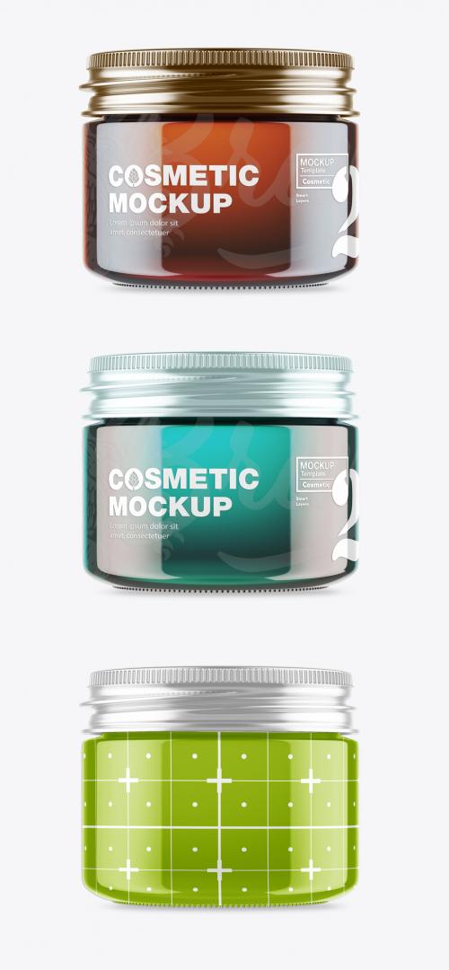 Adobe Stock - Amber Cosmetic Jar Mockup - 476665577