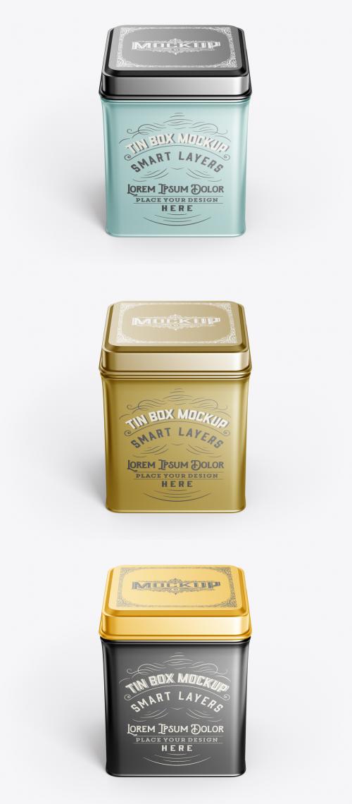 Adobe Stock - Colored Tea Tin Mockup - 476665591