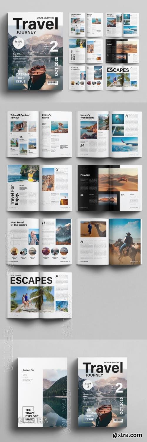 Travel Magazine Template Design Layout 757185710