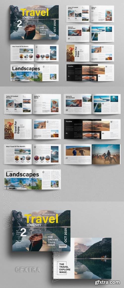 Travel Magazine Template Design Layout Landscape 757186053