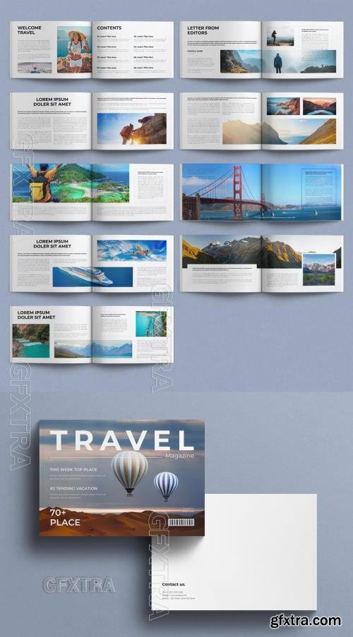 Travel Magazine Template Landscape 757180883