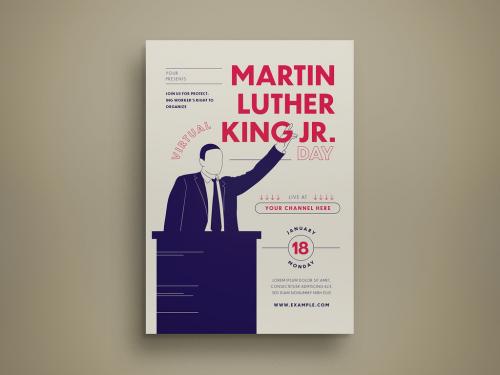 Adobe Stock - Virtual Martin Luther King Flyer Layout - 478192445