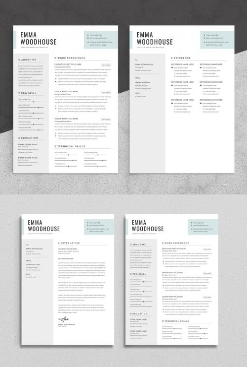 Adobe Stock - Creative Resume Layout with Cover Letter - 478192567