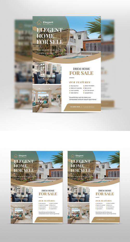 Adobe Stock - Creative Real Estate Flyer Layout - 478396167