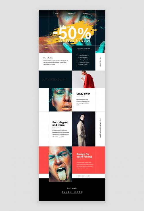 Adobe Stock - Modern Email Newsletter Layout with Clean Design - 478610060