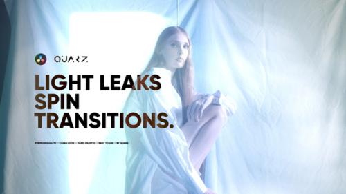Videohive - Light Leaks Spin Transitions for DaVinci Resolve - 51247199