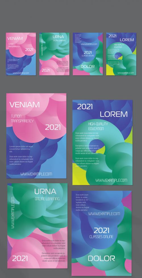 Flyer Layout with Futuristic Wavy Gradient Cloud Shape