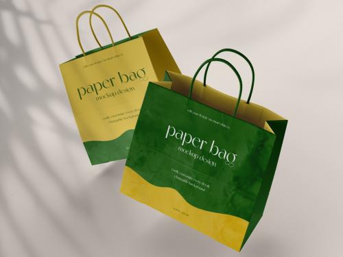Paper Bag Mockup Design with Editable Background