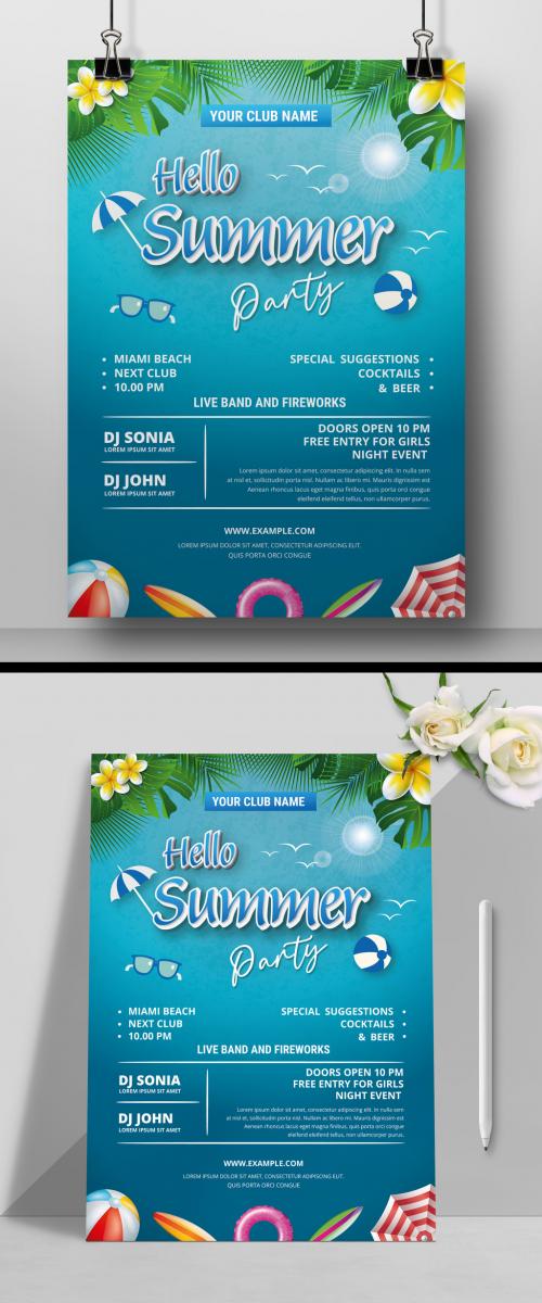 Summer Part Flyer Design Layout