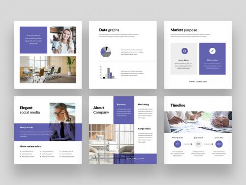 Business Layouts with Very Peri Color Accent