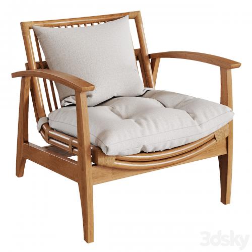 CB2 - Noelie Rattan Lounge Chair with Cushion
