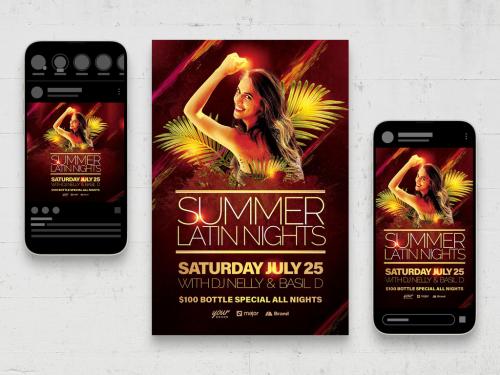Summer Nights Tropical Club Party Flyer