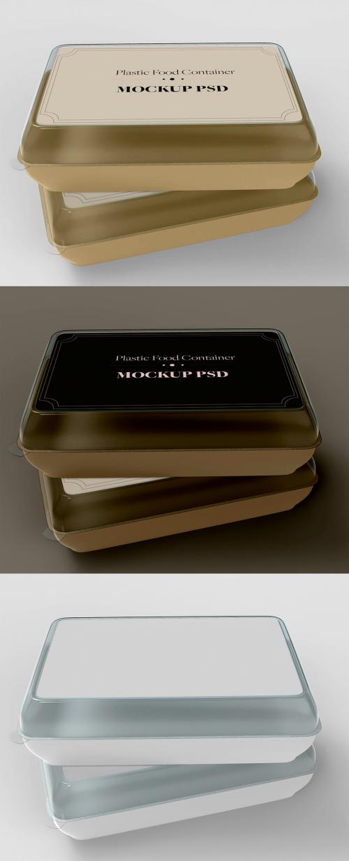 Two Stacked Food Containers Mockup