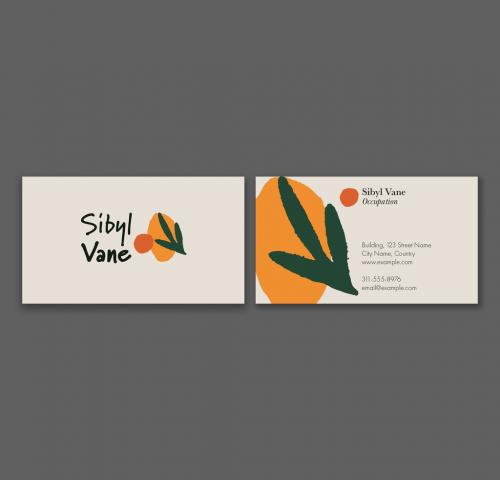 Minimal Business Card Layout with Shapes